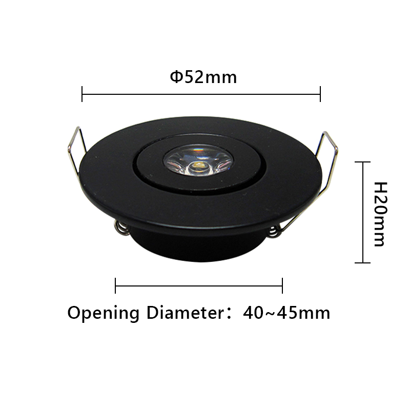 6pcs Led Mini Downlight 1W 3W Dimmable Spot Light Recessed Lamp AC85-265V Ceiling Light Aluminium 52mm With Driver: RGB / 5w / Body Color