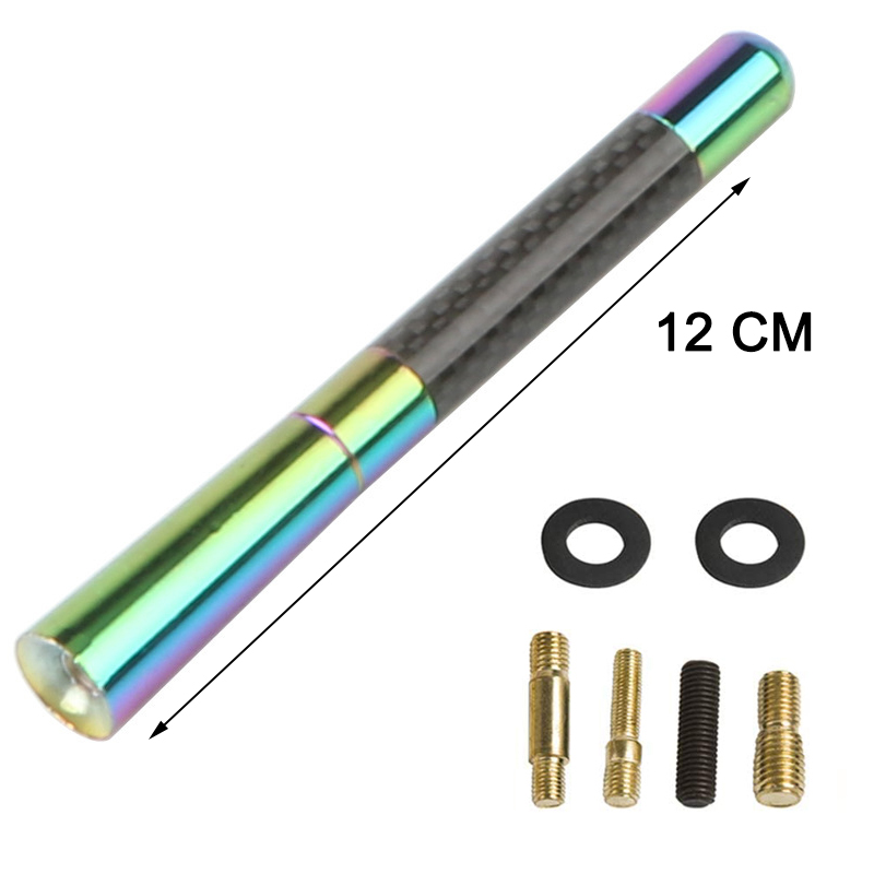 Antenne Radio aérienne universelle en Fiber de carbone de 12CM, antenne de réception en métal FM/AM, antenne à mât court et trapu