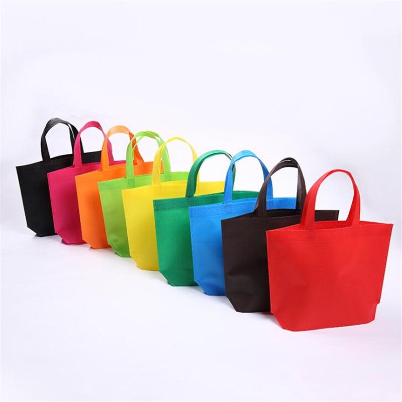 10Pcs Opvouwbare Boodschappentas Herbruikbare Tote Pouch Vrouwen Reizen Opslag Handtas Mode Schoudertas Vrouwelijke Canvas Boodschappentassen