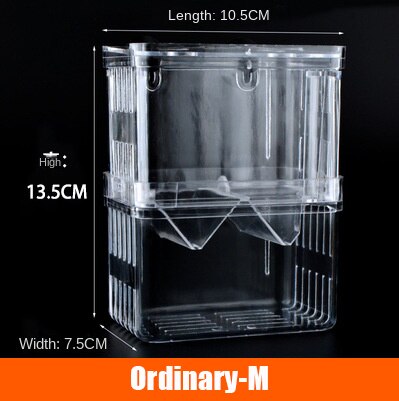 Double-layer aquarium isolation box acrylic malachite hatching box ornamental fish fighting fish breeding box: Ordinary-M