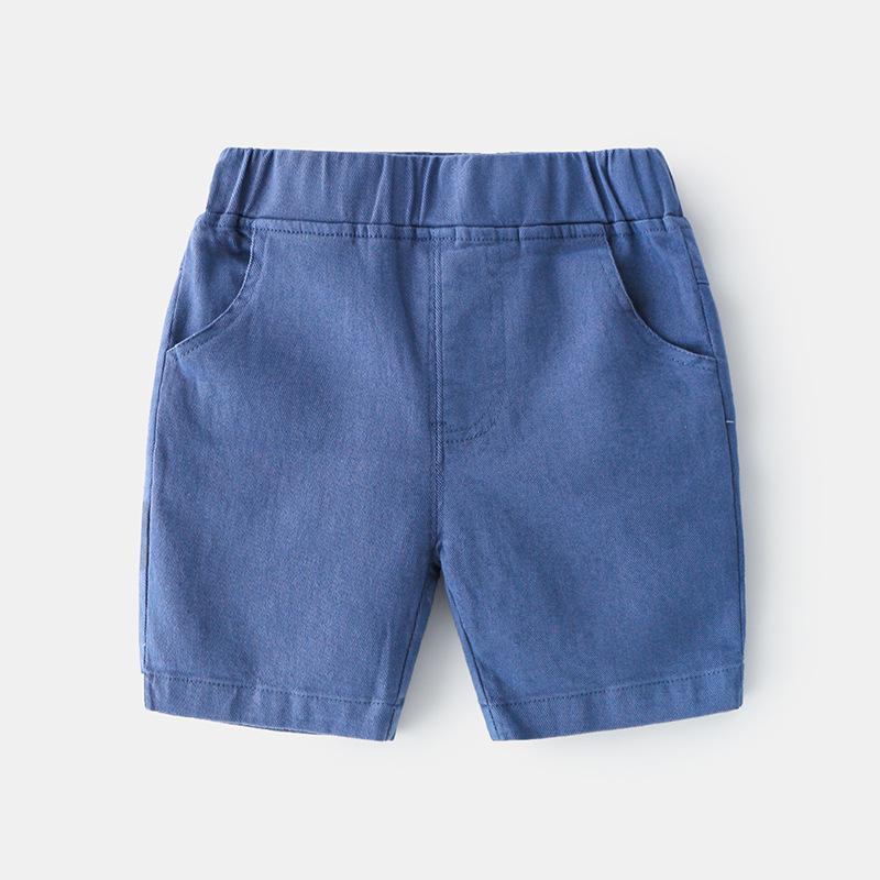 Kinderen jongens stoffen zomer baby jongen korte broek elastische taille baby zachte broek patchwork baby jongen shorts: Blauw / 3t