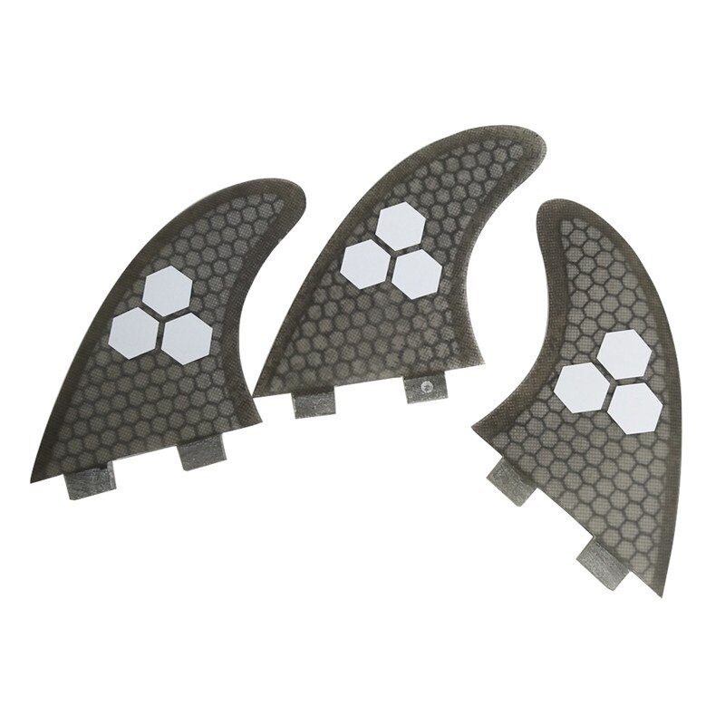 FCS G5 aletas tabla de surf aleta M Tamaño de fibra de vidrio panal stand up paddle quilhas quillas FCS surf wassersport: Gris oscuro