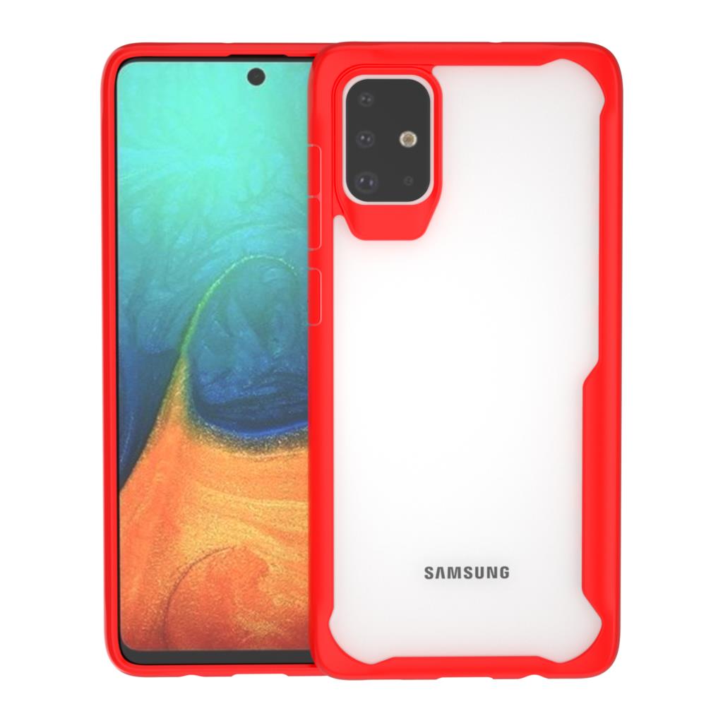 KEYSION Shockproof Case for Samsung Galaxy A51 A71 A70S A50 A30S A20S A10S Transparent Phone Cover for Samsung S10 Note 10 Plus: for Samsung A70S / Red