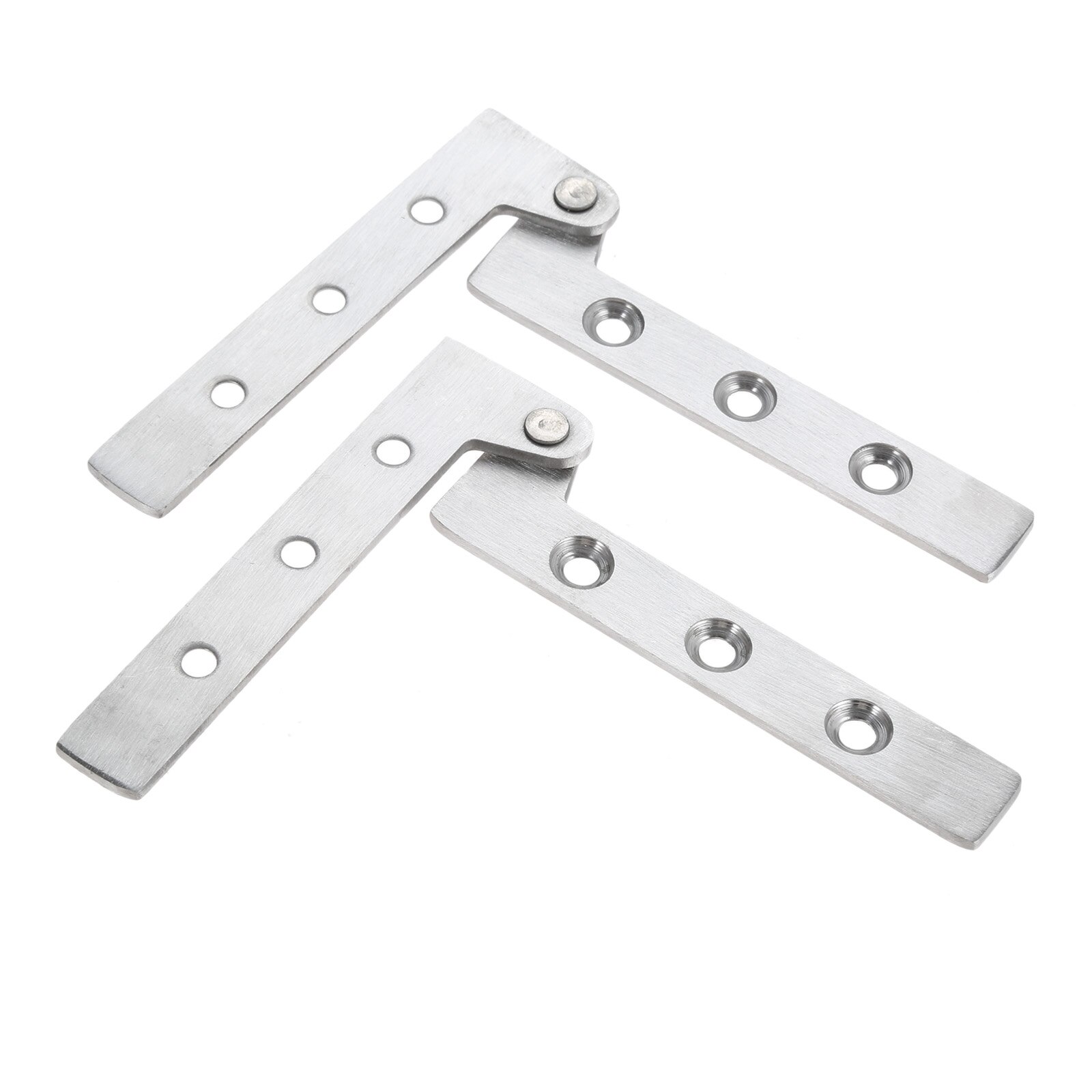 DRELD 2 Pcs Stainless Steel Seven-word Hinge 360 Degree Rotation Hidden Hinge Cabinet Door Hidden Furniture Hardware Hinge: 2.7mm