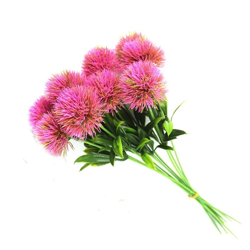 Flores artificiales de para boda, diente de león Artificial, ramo de flores para decoración del hogar, flores artificiales de seda: pink
