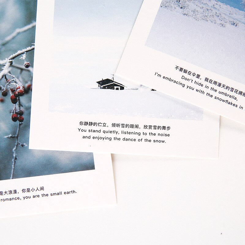 30 Sheets/Set Thousand Piles of Snow Series Postcard Snow Scenery Message Cards Birthday Letter Business Card