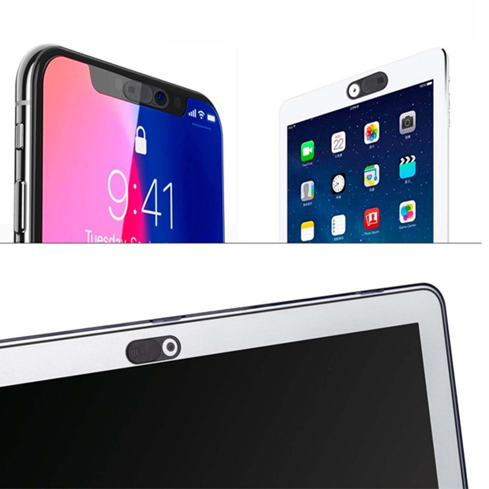 Camera privacy cover Universal ABS Anti voyeur Phone computer lens privacy cover Camera blocking sticker Black 1 Set