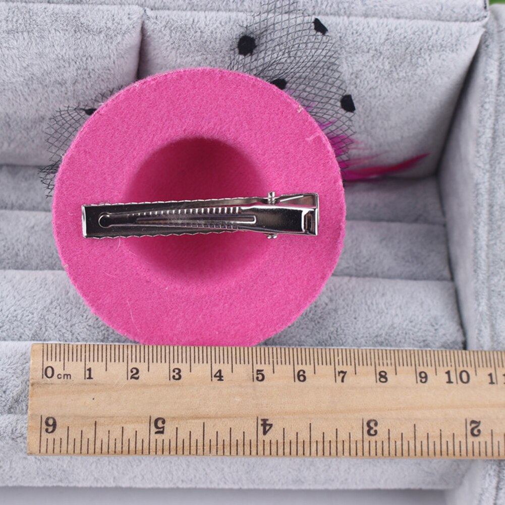 6 stuks kindermeisje mini hoed sluier bloem haarspeld garen veren haarspeld fascinator kinderhoofddeksel