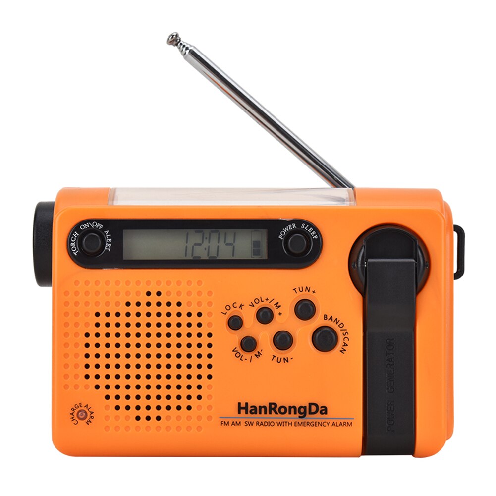 Multifunctional Hand Radio Solar Crank Dynamo Powered AM/FM/SW Weather Radio Use Emergency LED Flashlight 2000mAh Power Bank
