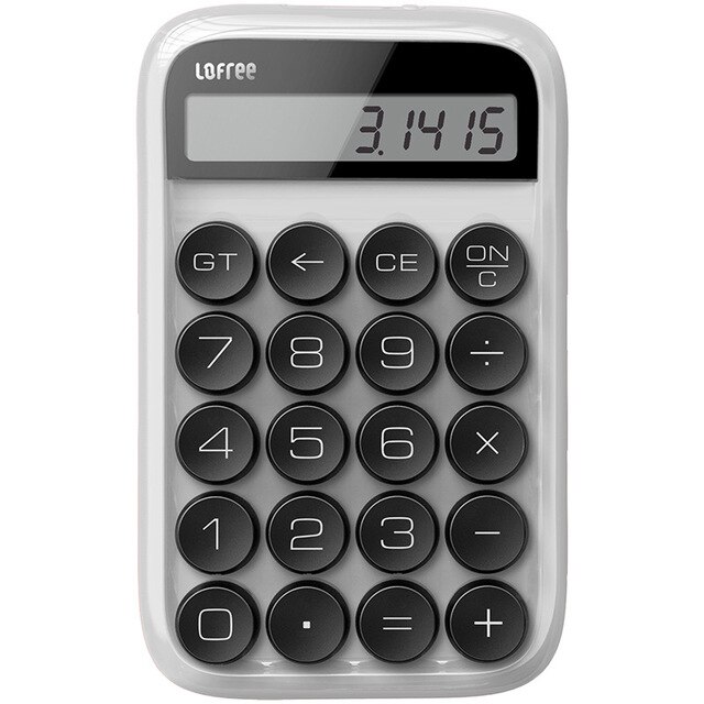 4 Colors Lofree Calculator Vintage Decompressed Detachable Keycap Intelligent Shutdown Portable Mini Student Office Calculation: White