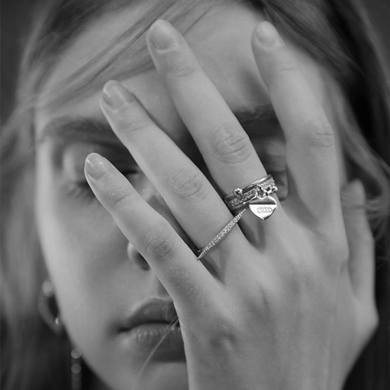 SODROV 925 Sterling Zilveren Sieraden Set Sparkling Liefde Hart Sieraden Sets Bruiloft Engagement Sieraden Hanger Ketting & Ring