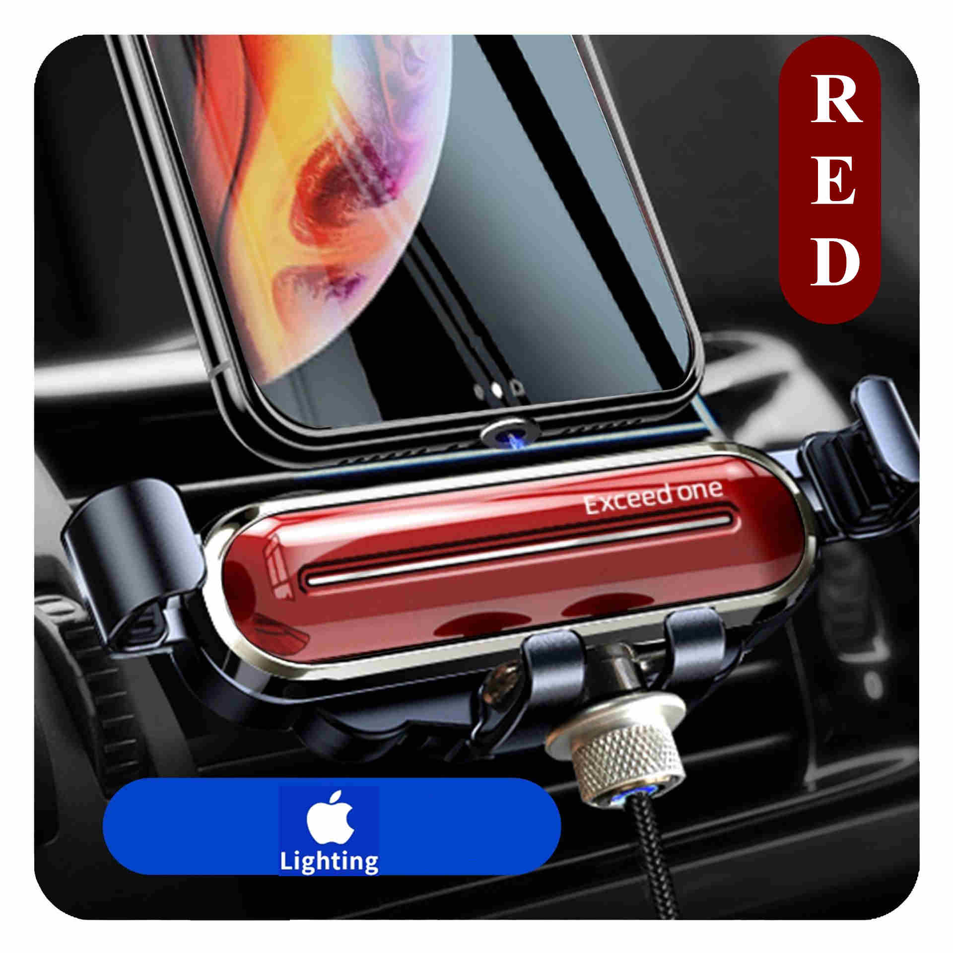 Metalen Draadloze Auto Telefoon Oplader Houder Snelle Opladen Mount Voor Iphone Xr Xs Max Huawei P30 Pro Samsung S10 Plus smart Telefoon: red for iphone