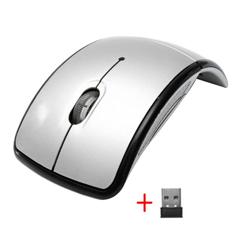 Souris sans fil 2.4G souris d'ordinateur pliable pliant souris optique récepteur USB pour ordinateur portable ordinateur de bureau bureau sans fil: 3