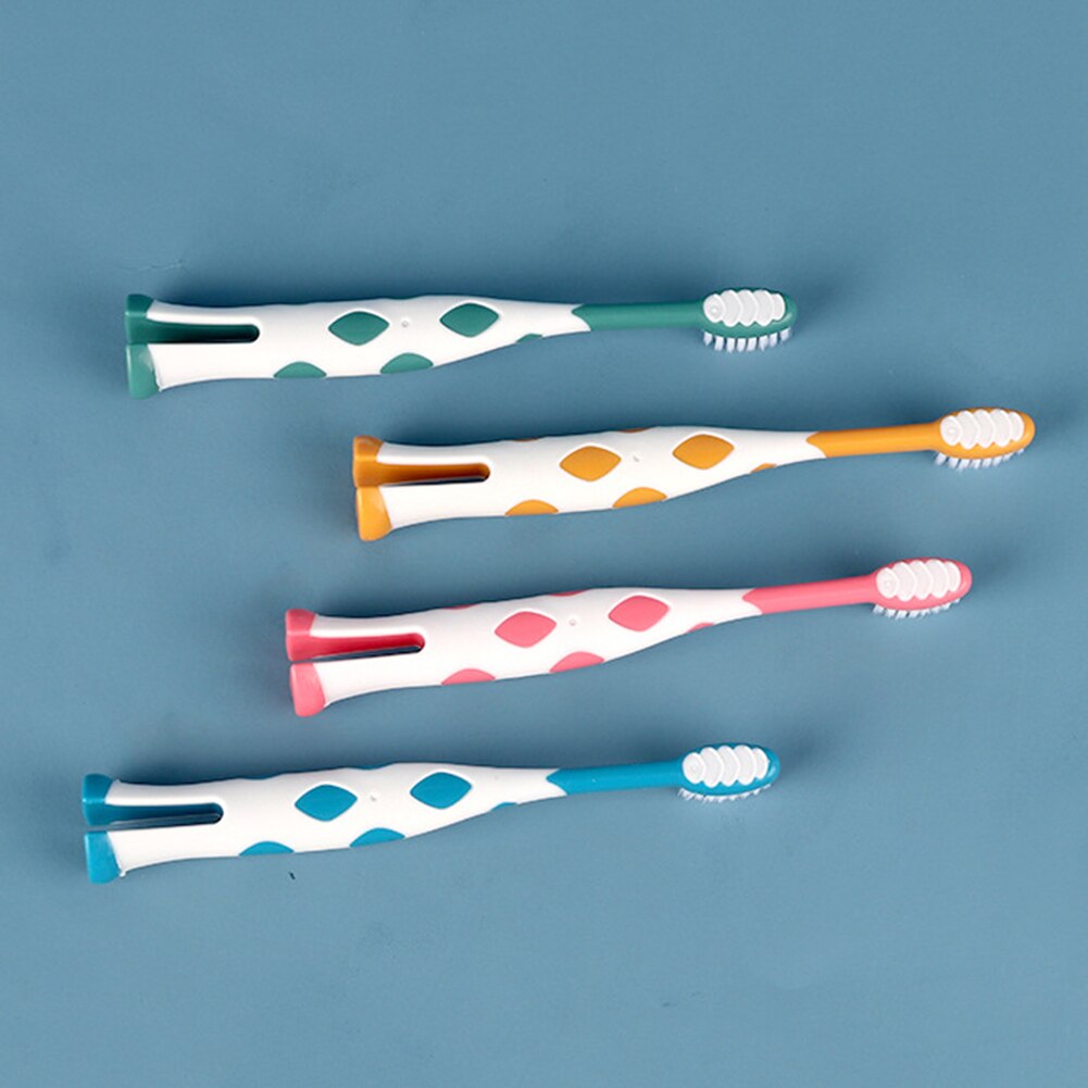 Escova de dentes densa conveniente das cerdas 4 pces multi-funcional prático durável ultra macio para a limpeza revestida da língua