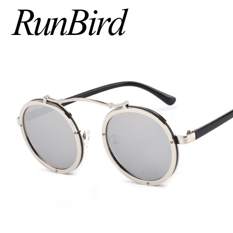 Vintage Round Metal Steampunk Sunglass Women Brand Metal Steam Punk Sun Glasses Driving Men Oculos De Sol R561
