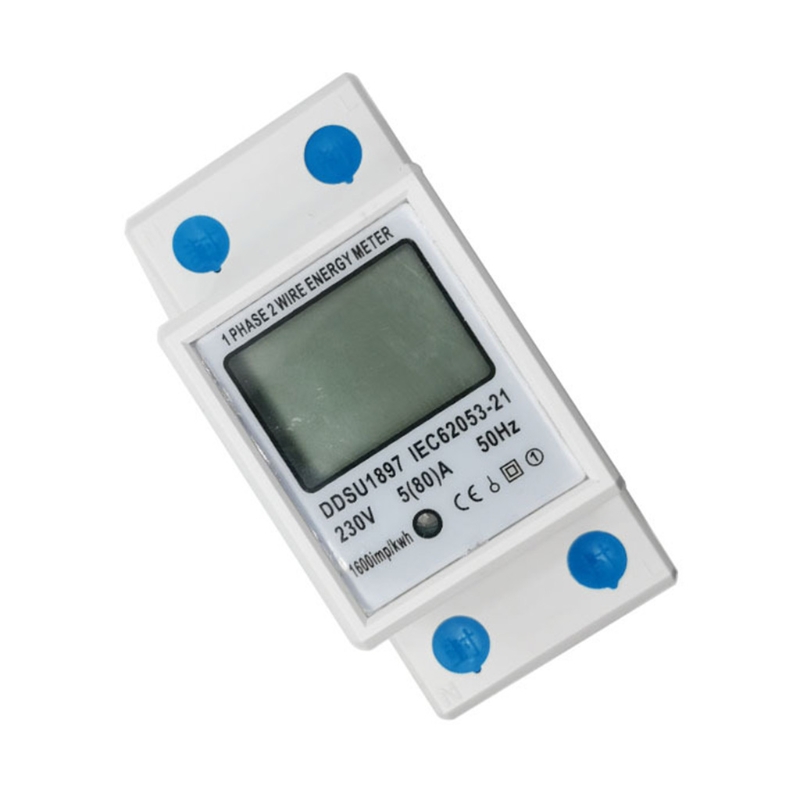 Digital LED Single Phase Energy Meter 5-80A 230V 50Hz Din-Rail Energy Meter w/ w/o Backlight Smart Meter Home Uses