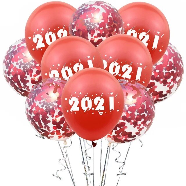 10 stk 12 tommer glade år tal trykt latex balloner år tema fest dekoration balloner: Rød 1