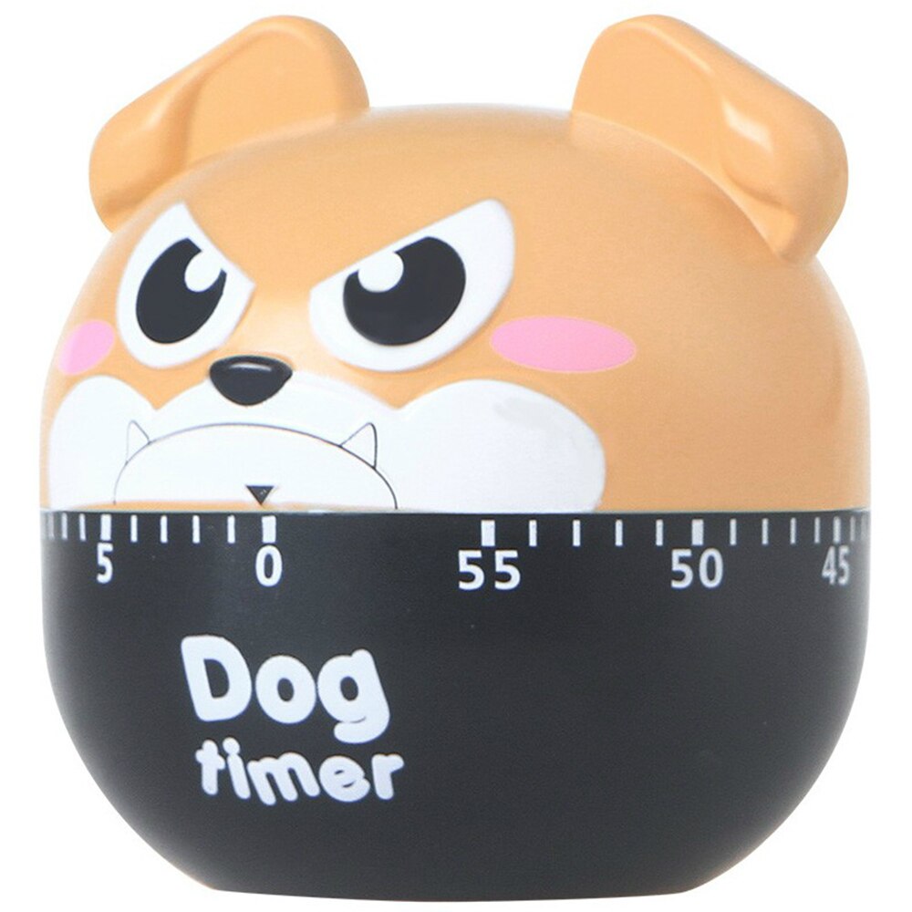 Cartoon Dog Shaped Kitchen Timer Home Kitchen Alarm Clock Countdown Dog Mechanical Time Reminder For Cooking Baking Studying: Khaki