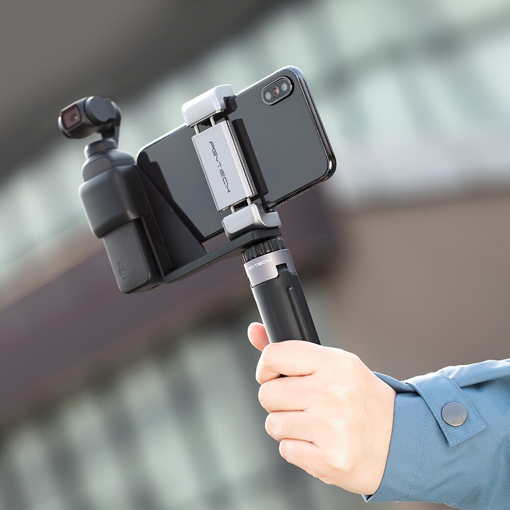 PGYTECH Phone Holder Bracket for DJI Osmo Pocket Expansion Accessories Set & Tripod Extension Rod for DJI Osmo Pocket