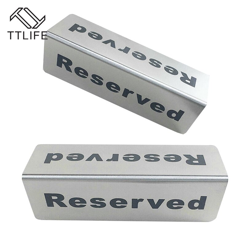 Cafe Reusable Restaurant Stainless Steel Brushed Double Sided Table Sign Triangle Reserved Hotel Bar Takeaways Lightweight