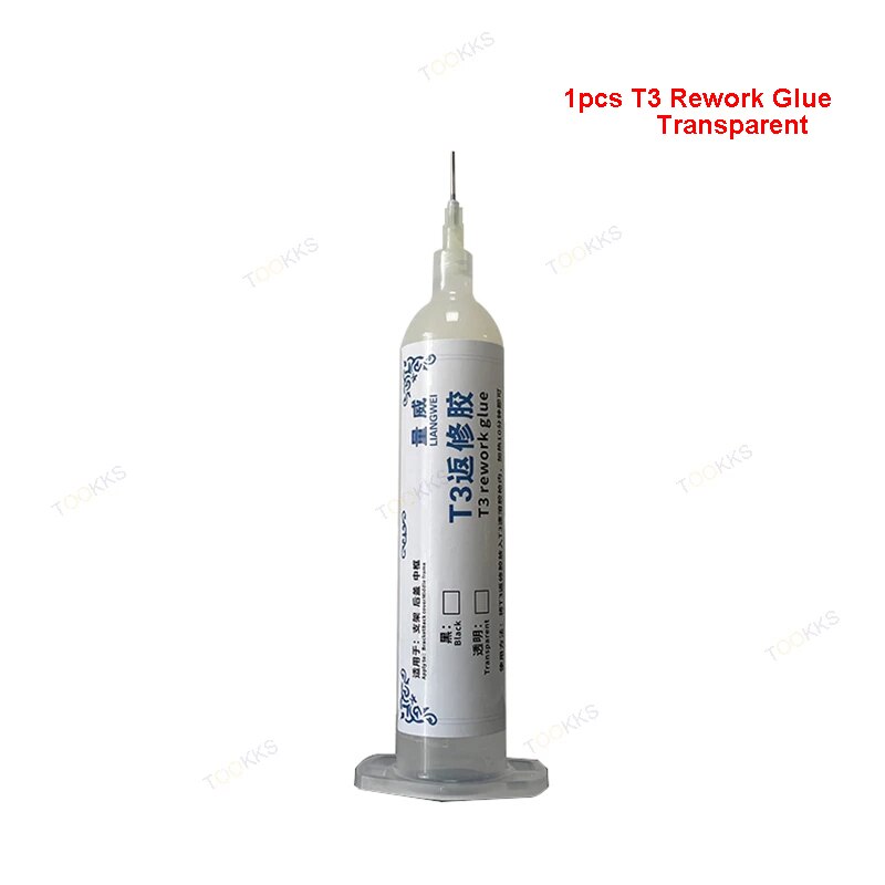 Liangwei T3 Instant Dissolver Mobiele Telefoon Efficiënte Rework Doseren Effen Pur Lijm X Sticky Screen Frame Beugel Back Cover: Transparent