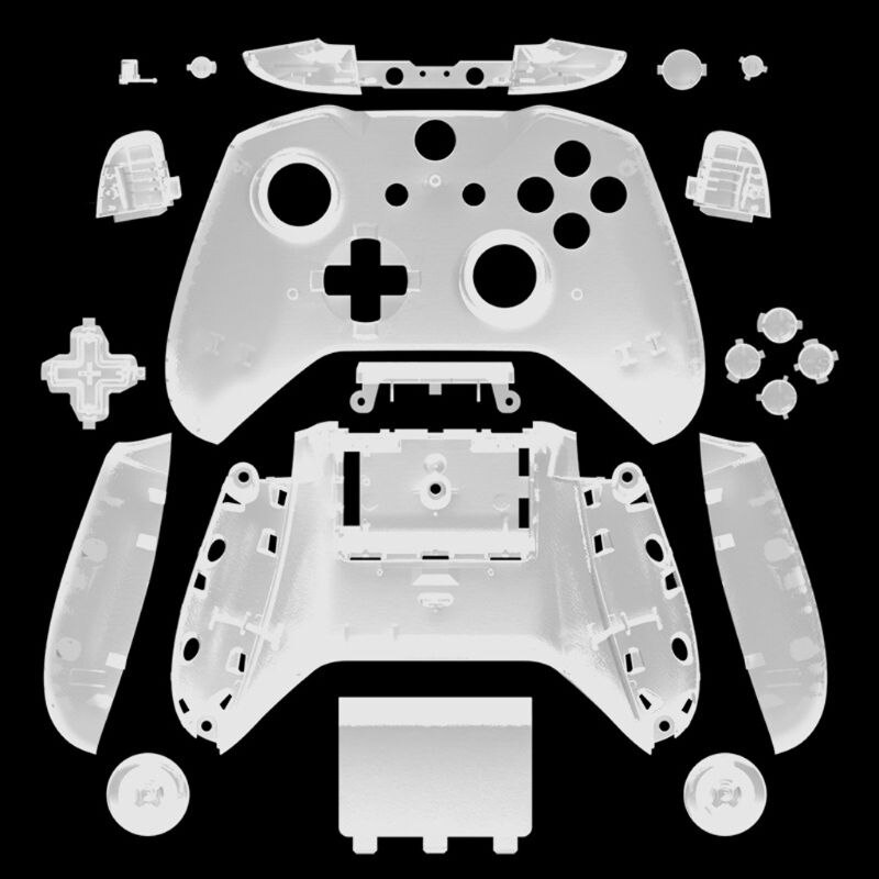 Shell For Xbox One Slim Replacement Full Shell And Buttons Mod Kit Matte Cover: Clear