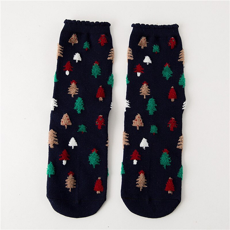 Women Socks Winter Warm Christmas Stereo Socks Cotton Cute Santa Claus Deer Socks Xmas Christmas Socks for girls: K