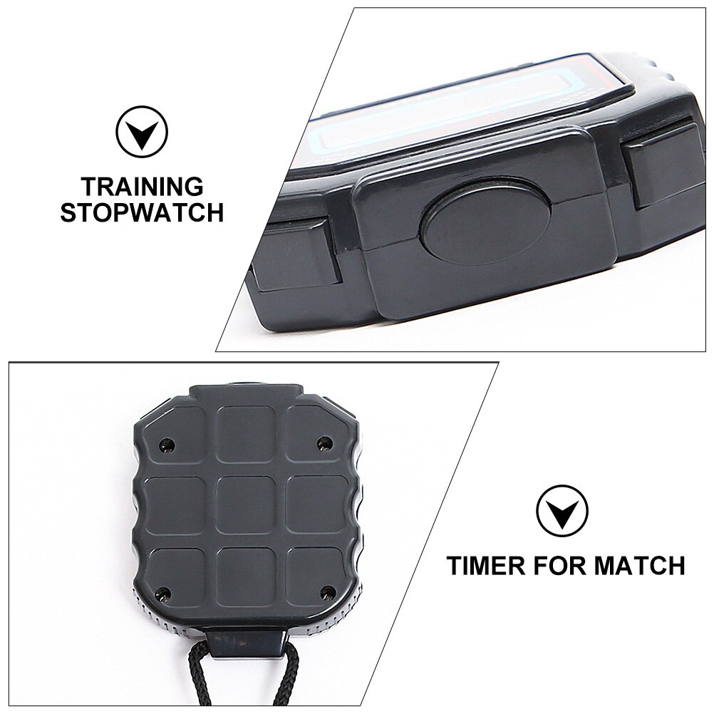Electronic Stopwatch Running Timer Fitness Stopwatch Training Timer (Black)