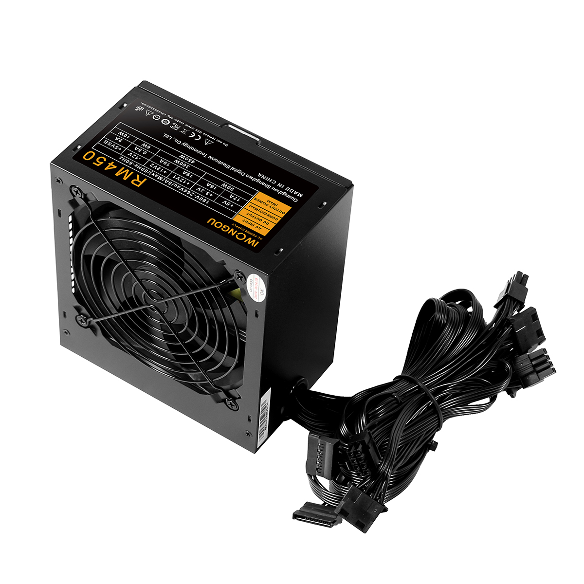 IWONGOU RM 450W PC PSU Power Supply Unit Black Gaming Quiet 120mm Fan 110V 220V ATX Desktop Computer Power Supply For BTC