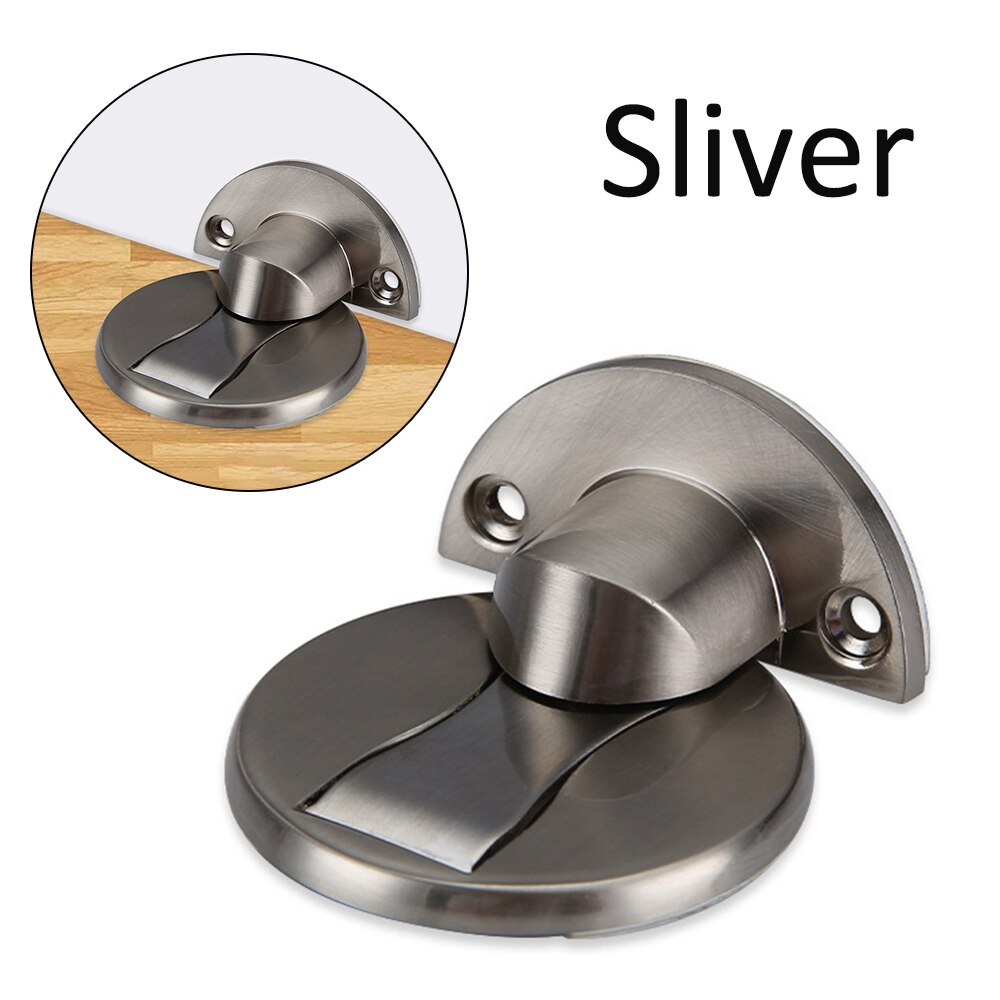 Porta magnética moderna rolha de aço inoxidável ímã escondido porta pára suportes pegar móveis ferragem piso sem prego doorstop: Sliver-1pc