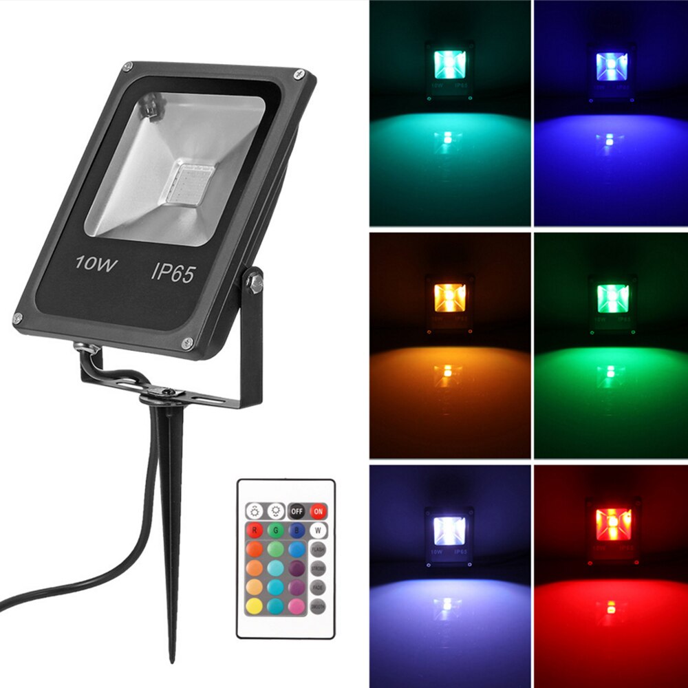RGB LED Flood Light Spotlight 10W 20W IP65 Waterproof 16 Colours Changing Garden Yard Outdoor Lamp
