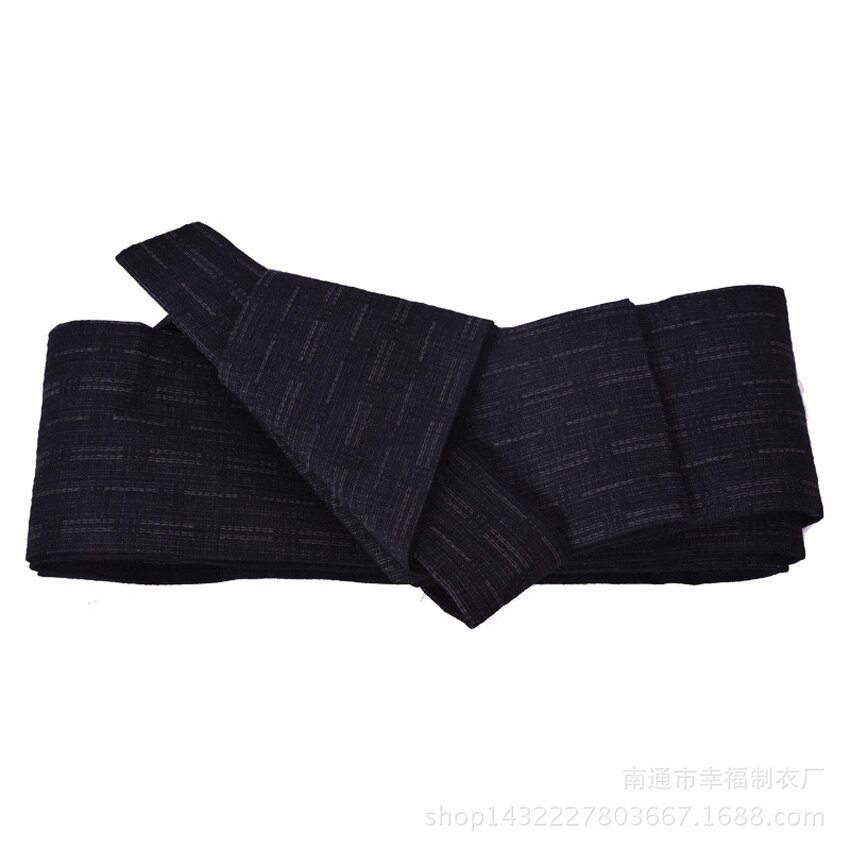 Männer Japanischen Samurai kostüme Kimono Jinbei Hause Tragen Lose Baumwolle Schwarz Yukata Traditionelle Kleidung Pyjamas Nachthemd Robe: Belt 1 / M