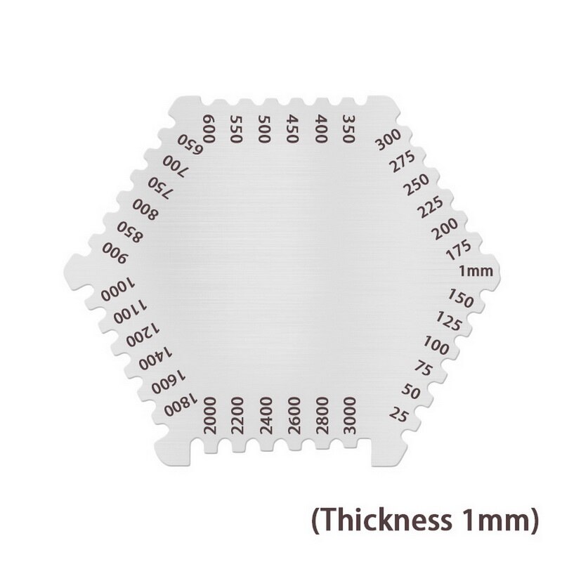 Peigne à Film humide 25-3000um jauge d'épaisseur en acier inoxydable jauge de Film humide de précision jauge d'épaisseur feuille peigne à Film humide: 1mm