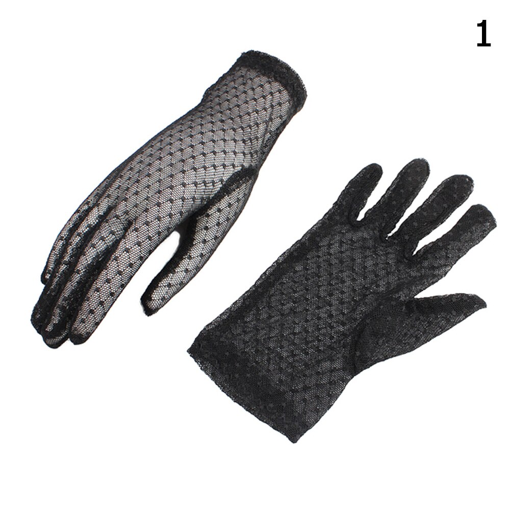 Guanti da donna con protezione solare guanti eleganti da donna lunghi in Tulle guanti elastici in pizzo pieno guanti sottili in garza a rete per la guida: A