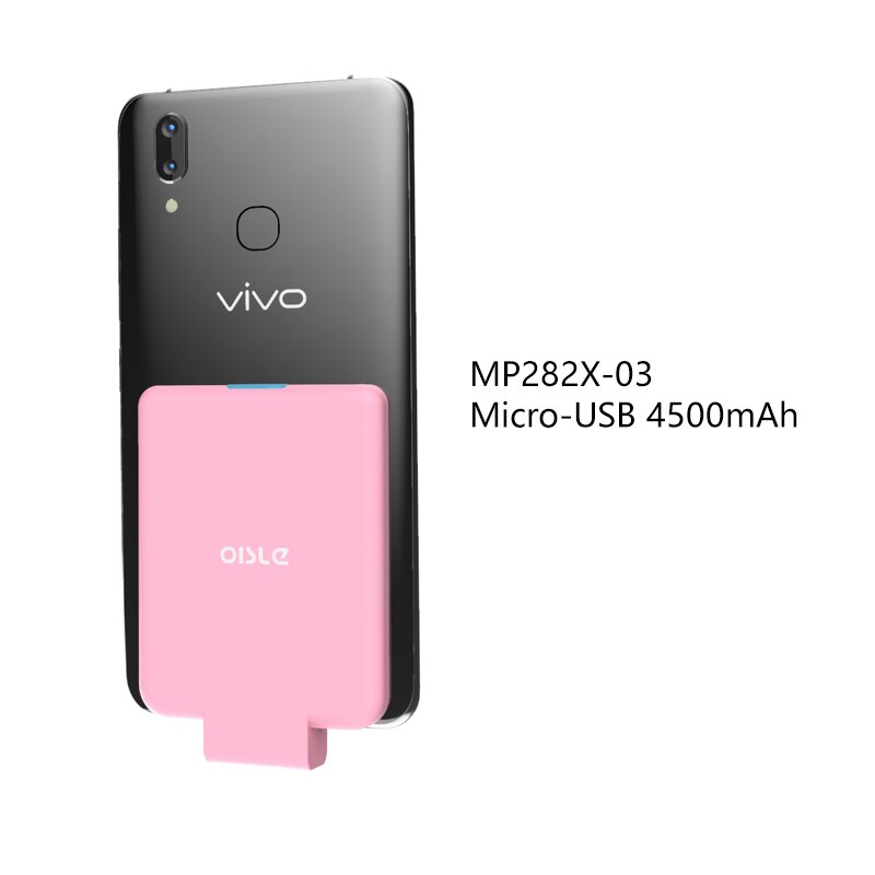 Wireless Power Bank Slim External Backup Battery Charger For iPhone 8/ Samsung S6/One plus 5/HTC Built in Qi receiver Power Case: MP282X-03 PINK