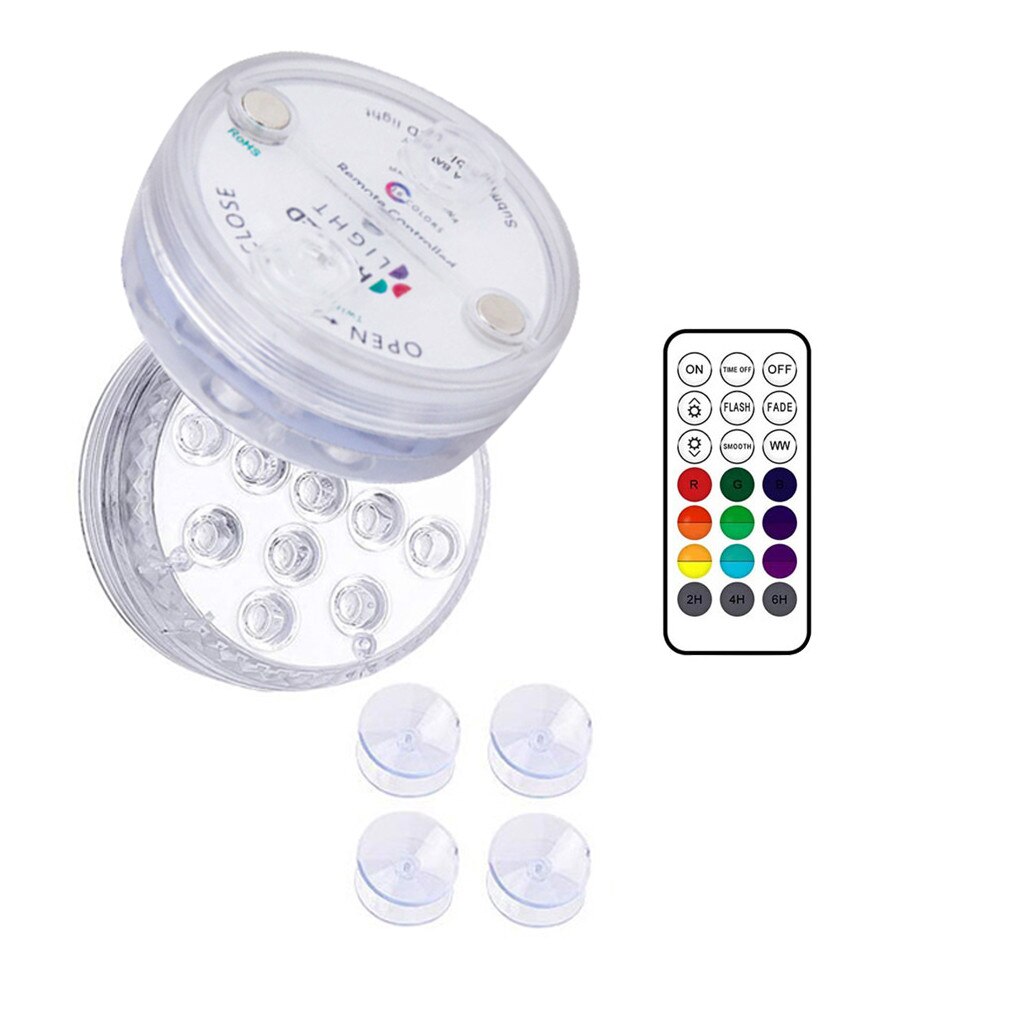 13 LED Lights Waterproof Remote Decoration Pool Pond Centerpieces Foundation: E