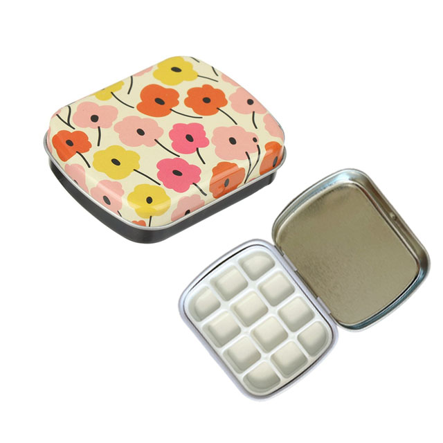 Lege 12 Raster Mini Aquarel Blikken Doos Draagbare Aquarel Verfpalet Reizen Schilderij Verfbak Kunstbenodigdheden: Paars