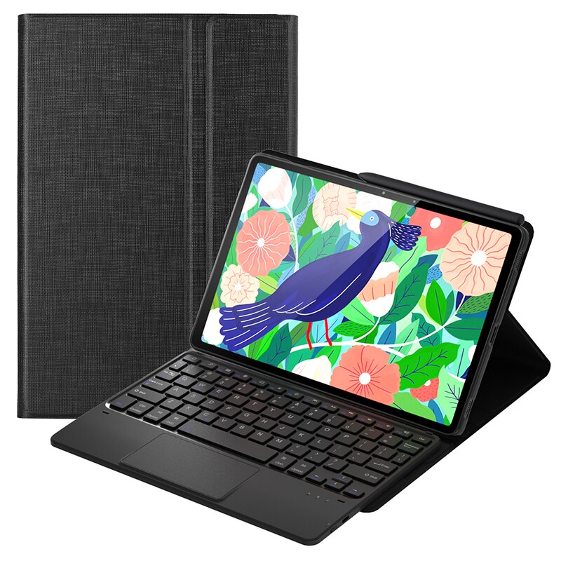 Case for Samsung Galaxy Tab S7 11'' Keyboard Case Tab S7 Plus 12.4'' Cover English Layout Pen Slot holder Bluetooth Keyboard: Black / Tab S7 Plus