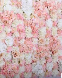 60 x 40cm kunstige silke blomsterpaneler, roser, peoner, hortensia blomsterbakgrunn for bryllupsfest blomsterveggdekorasjon: 6