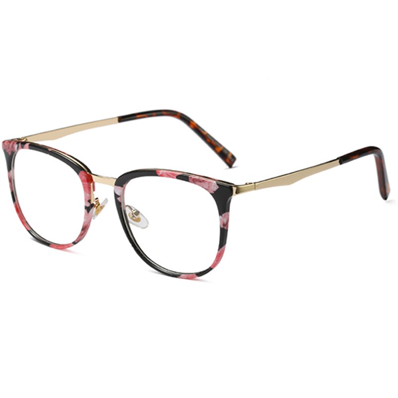 Montura de gafas ópticas para mujer, gafas graduadas por ordenador, montura de gafas para mujer, lente transparente para mujer QF114: QF114-C6