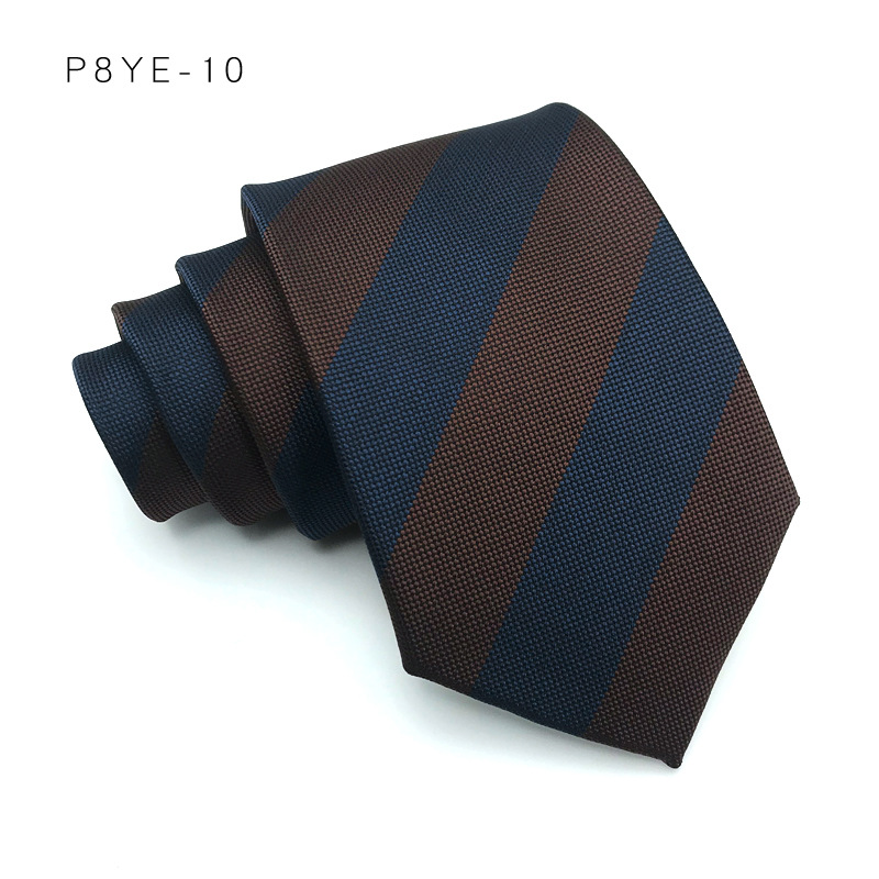 Corbata de lujo de 8CM para hombre, corbatas a rayas para hombre, novio, padrino de boda, corbata tejida de Jacquard, accesorios formales para de negocios: Gris oscuro