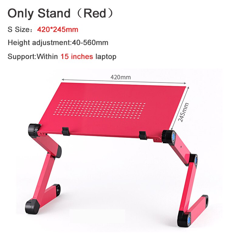 Adjustable Laptop Stand For Bed Aluminum Adapdesk Standing Desk Support Notebook Stand Base Laptop Holder With Mouse Pad Table: stand red S
