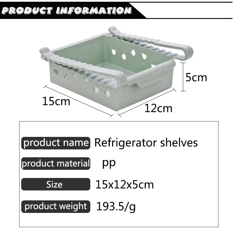 Koelkast Opbergdoos Verse Spacer Laag Opbergrek uittrekbare Lade Verse Spacer Sorteren Keuken Supplies06