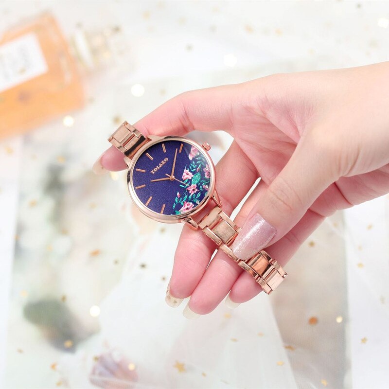 Montre Dame Printing Vrouwen Horloges Luxe Rose Gold Dames Pols Horloges Vrouwen Armband Horloge Voor Vrouwelijke Klok