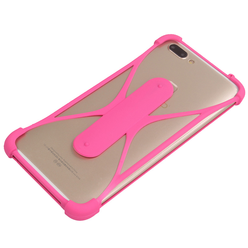 Voor Unimax UMX U683CL 5 inch Case Cover Siliconen Universele Case Voor Unimax UMX U683CL Telefoon Case Zachte Elastische Cover: Rose Red