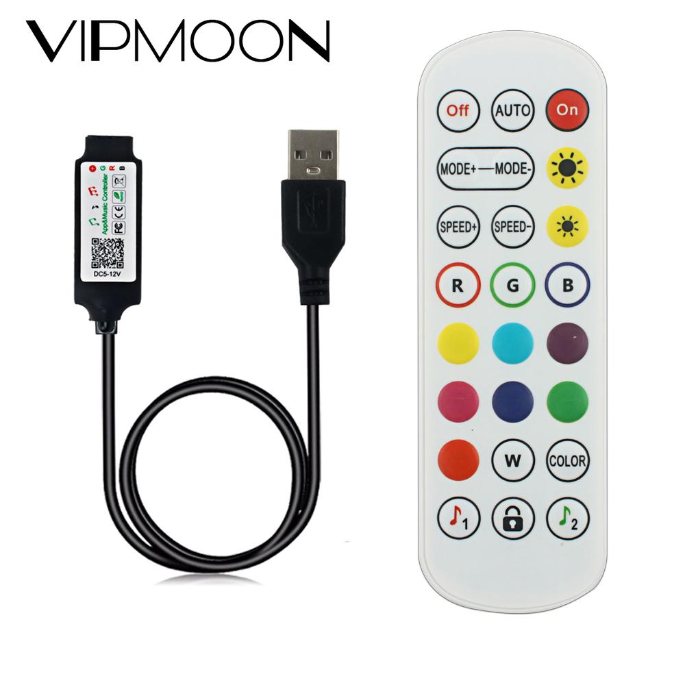5V Mini Usb Bluetooth Rgb Light Strip Controller Smart Usb Controller Voor Smd 3528 5050 Rgb Light Strip App controle