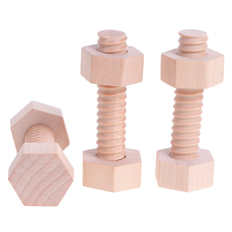 Vroege Onderwijs Schroef Moer Assembleren Houten Speelgoed Massief Hout Schroef Moer Hands-On Onderwijs Aid Educatief Speelgoed Voor kind