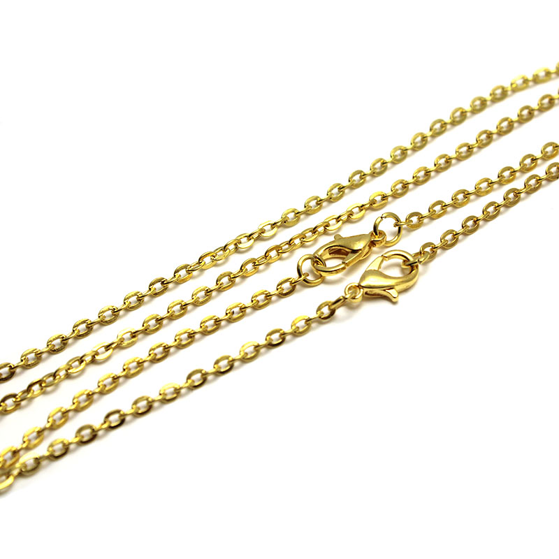 10 Uds. De collar de cadena de eslabones ovalados de Color bronce antiguo negro de 2x3mm con cierre de langosta de 50cm apto para colgantes DIY, accesorios para hacer joyas: Rojo