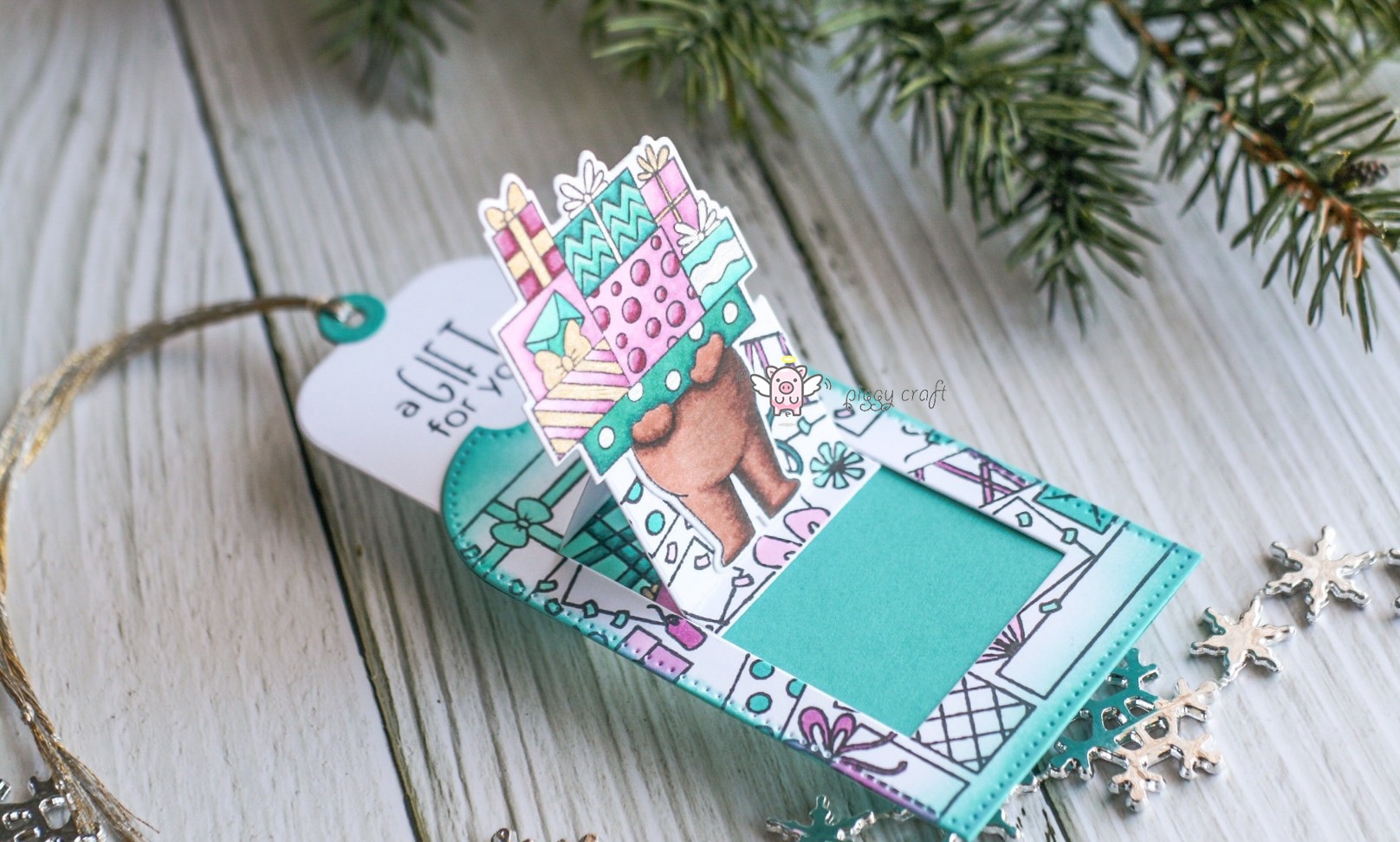 Piggy Craft metal cutting dies cut die mold Slider tag card Scrapbook paper craft knife mould blade punch stencils dies