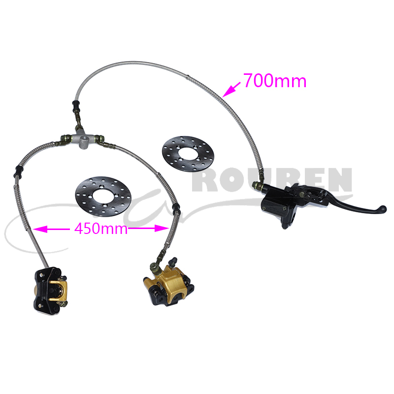 Voor/Achter Schijfrem Hoofdcilinder Hydraulische Remklauw Assemblage Voor 50cc 70cc 90cc 110cc 125cc Atv Quad